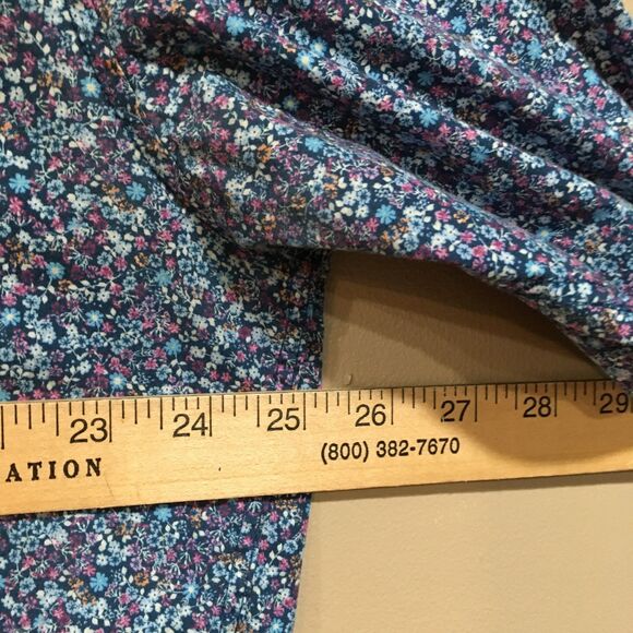 Society of Threads Mens XL Slim Fit Long Sleeve Floral Button Up Shirt Blue - Picture 9 of 12